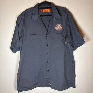 Dickies Mens 2XL Charcoal Grey Short Sleeve Work Shirt Summit Patch LS535CH